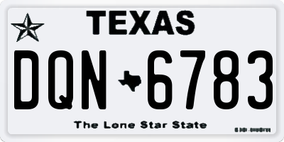 TX license plate DQN6783