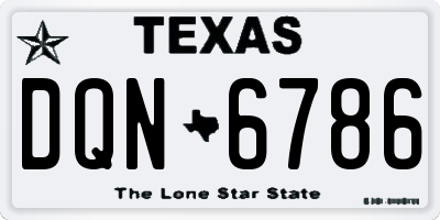 TX license plate DQN6786