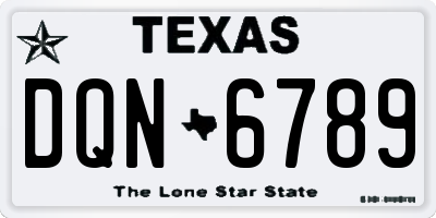 TX license plate DQN6789