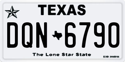 TX license plate DQN6790