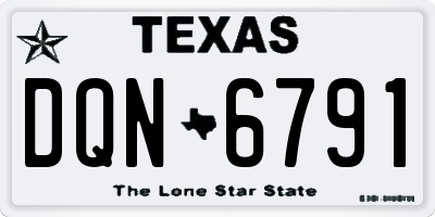 TX license plate DQN6791