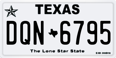 TX license plate DQN6795