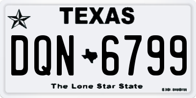 TX license plate DQN6799