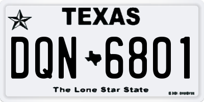 TX license plate DQN6801