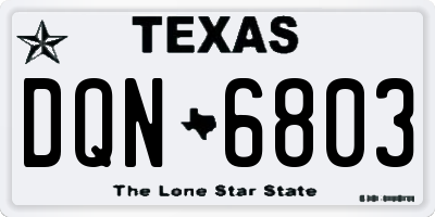 TX license plate DQN6803