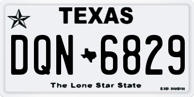 TX license plate DQN6829