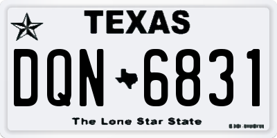 TX license plate DQN6831