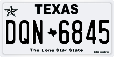 TX license plate DQN6845