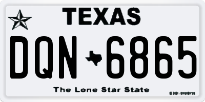 TX license plate DQN6865