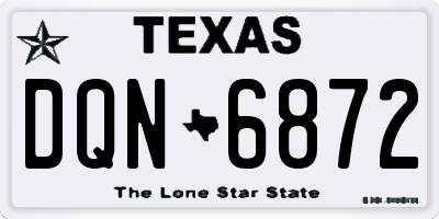 TX license plate DQN6872