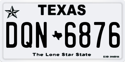 TX license plate DQN6876