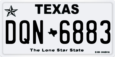 TX license plate DQN6883