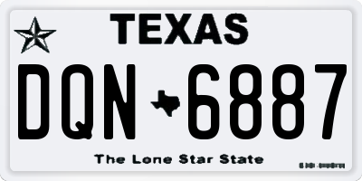 TX license plate DQN6887