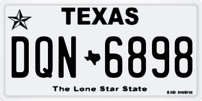 TX license plate DQN6898