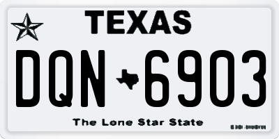 TX license plate DQN6903