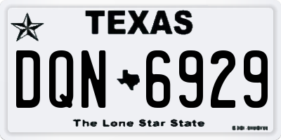 TX license plate DQN6929