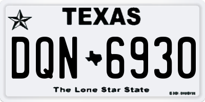 TX license plate DQN6930