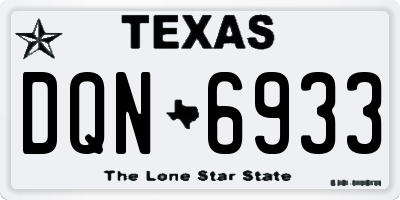 TX license plate DQN6933