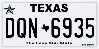 TX license plate DQN6935