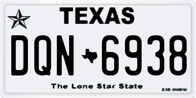 TX license plate DQN6938