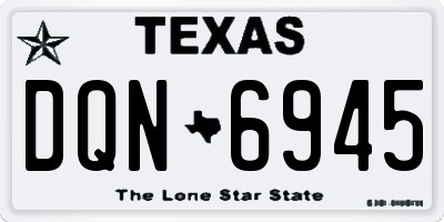 TX license plate DQN6945