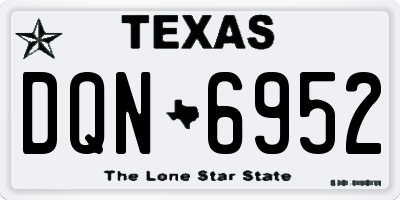 TX license plate DQN6952