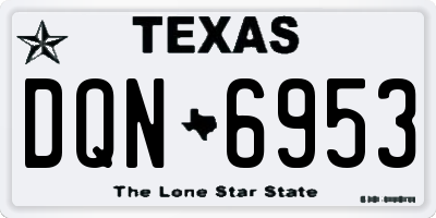 TX license plate DQN6953