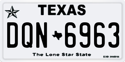 TX license plate DQN6963