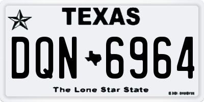 TX license plate DQN6964
