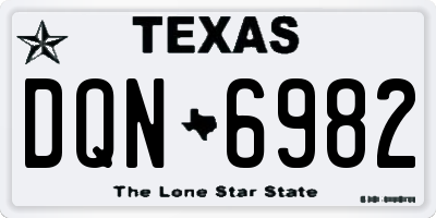 TX license plate DQN6982