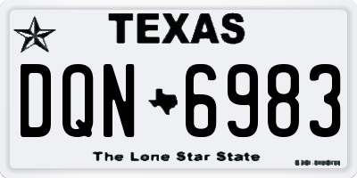 TX license plate DQN6983