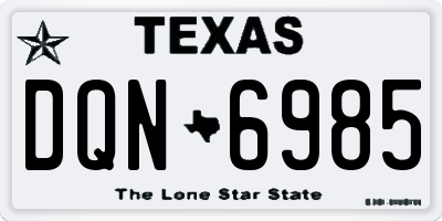 TX license plate DQN6985