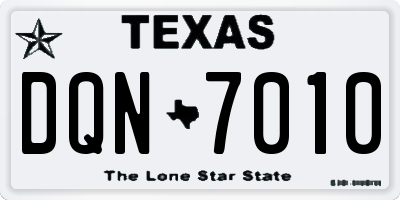 TX license plate DQN7010