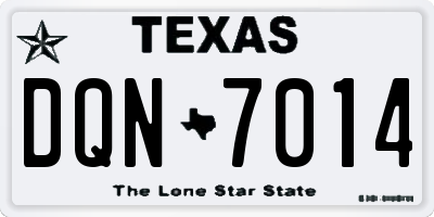 TX license plate DQN7014
