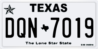 TX license plate DQN7019