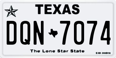TX license plate DQN7074
