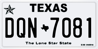 TX license plate DQN7081