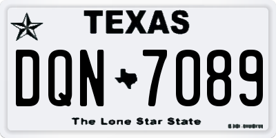 TX license plate DQN7089