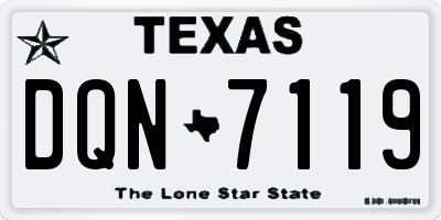 TX license plate DQN7119