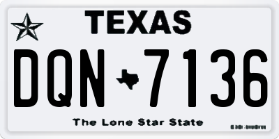 TX license plate DQN7136