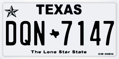TX license plate DQN7147