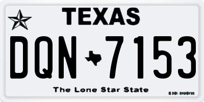 TX license plate DQN7153