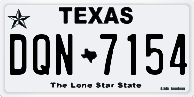 TX license plate DQN7154