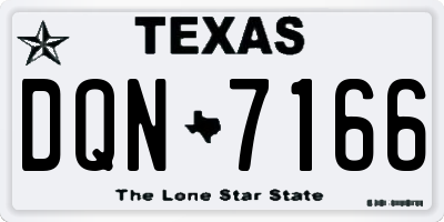 TX license plate DQN7166
