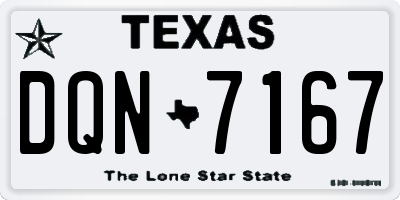 TX license plate DQN7167