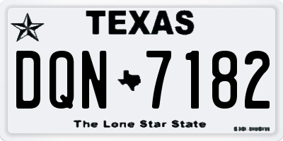 TX license plate DQN7182