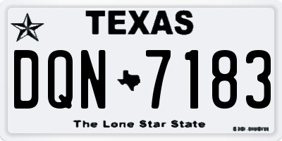 TX license plate DQN7183