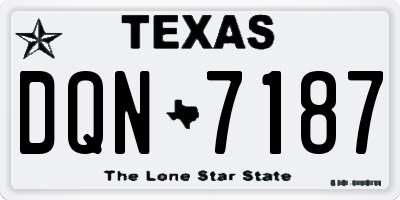 TX license plate DQN7187