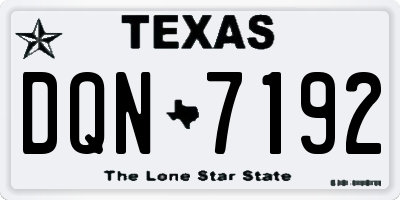 TX license plate DQN7192