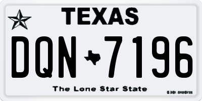 TX license plate DQN7196